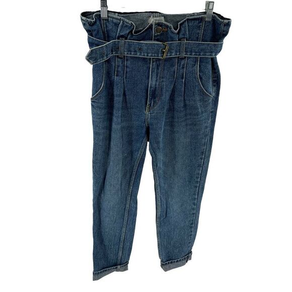 Initial J jeans paper bag waist high rise tapered leg medium 8 10 - Picture 6 of 12